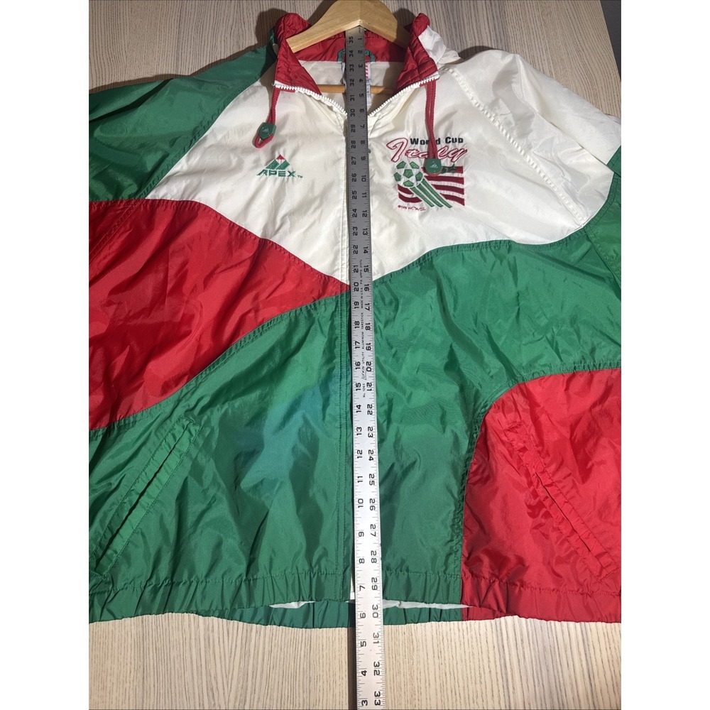Vintage 1994 World Cup Italy Apex One Windbreaker Jacket Soccer 90s Size XL - Picture 12 of 14